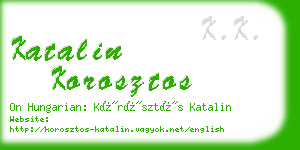 katalin korosztos business card